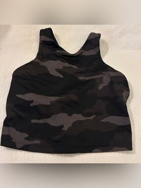 Athleta Black & Charcoal Camo High-Neck Sports Bra size XS LIKE NEW